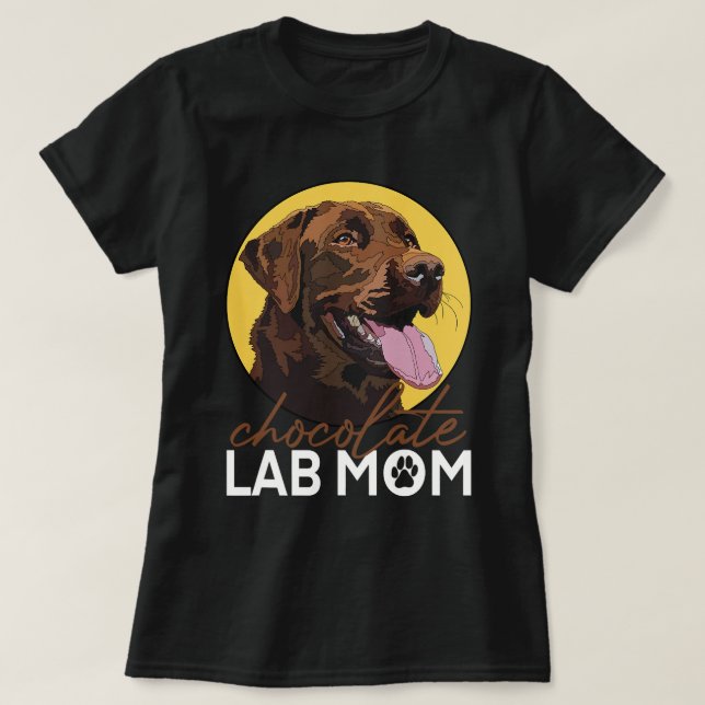 T-shirt Chocolat Lab Maman Brown Labrador Retriever Mère (Design devant)