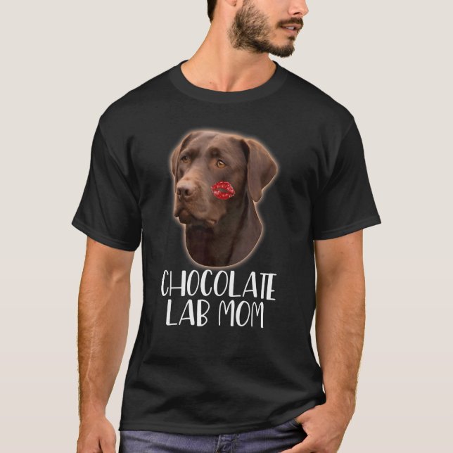 T-shirt Chocolat Lab Maman Chocolat Labrador Lecteur à lèv (Devant)