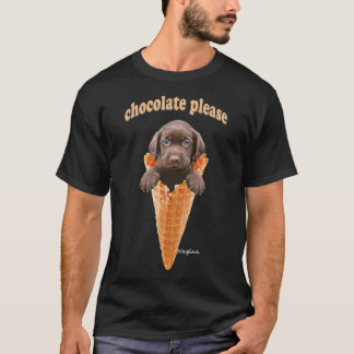 T-shirt Chocolat Lab Waffle Cone Crème de glace Cute Chiot