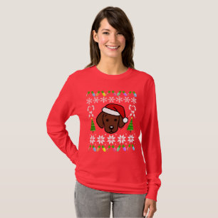 T-shirt Chocolat Labrador Chiot Motif de Noël