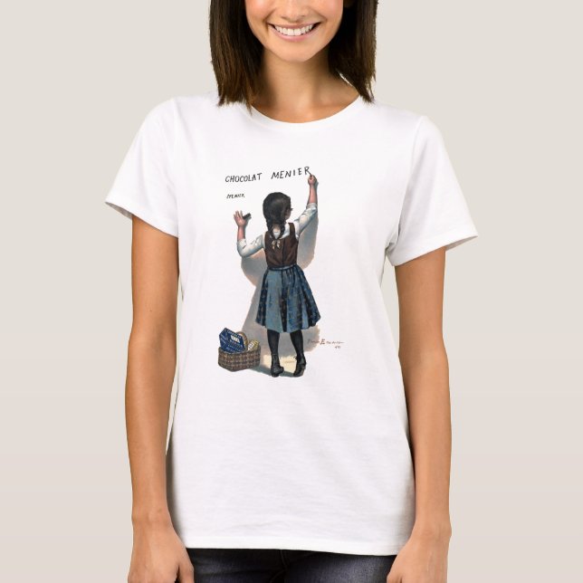 T-shirt Chocolat Menier Petite fille Mur écriture (Devant)