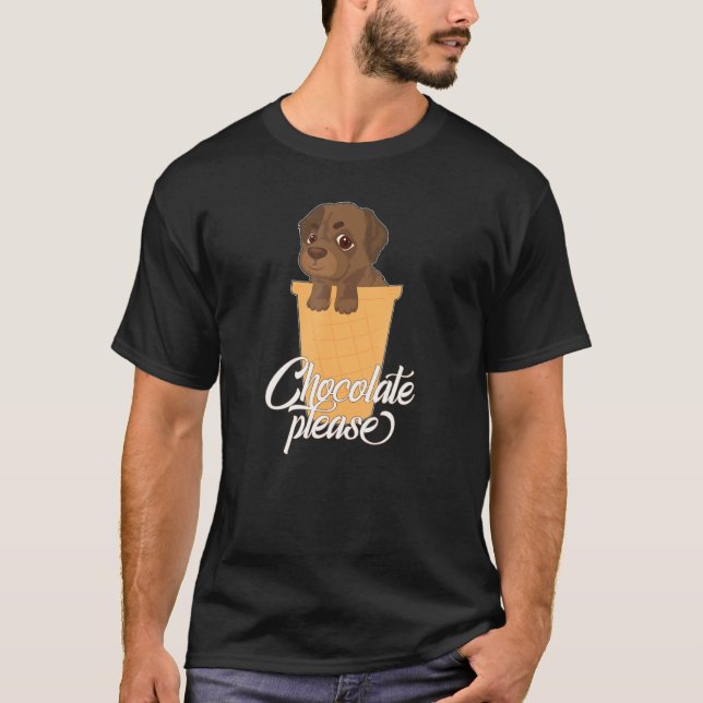 T-shirt Chocolat S'Il Vous Plaît Choco Labrador Retriever  (Devant)