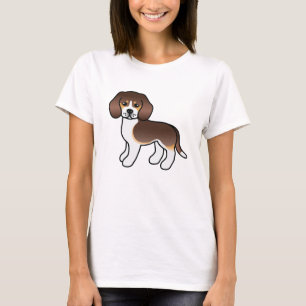 T-shirt Chocolat Tricolor mignon Cartoon Beagle race Chien