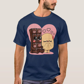 T-shirt Chocolate and pancakes couples love sweet romc vin