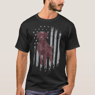 T-shirt Chocolate Lab American Flag Brown Labrador Proprié