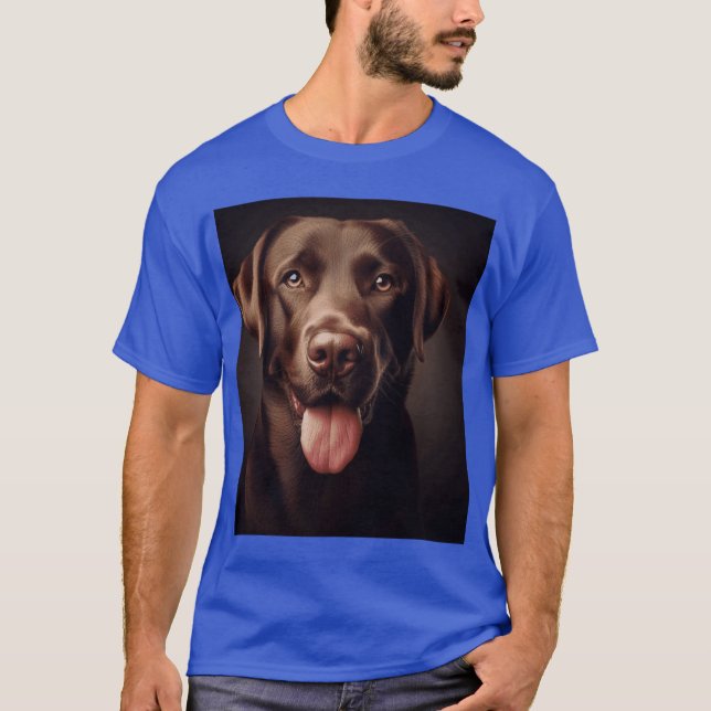 T-shirt Chocolate Labrador Dog Portrait friends (Devant)