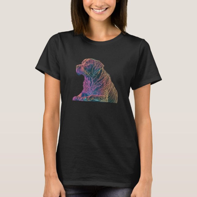 T-shirt Chocolate Labrador Synthwave 80s Retrowave Aesthet (Devant)