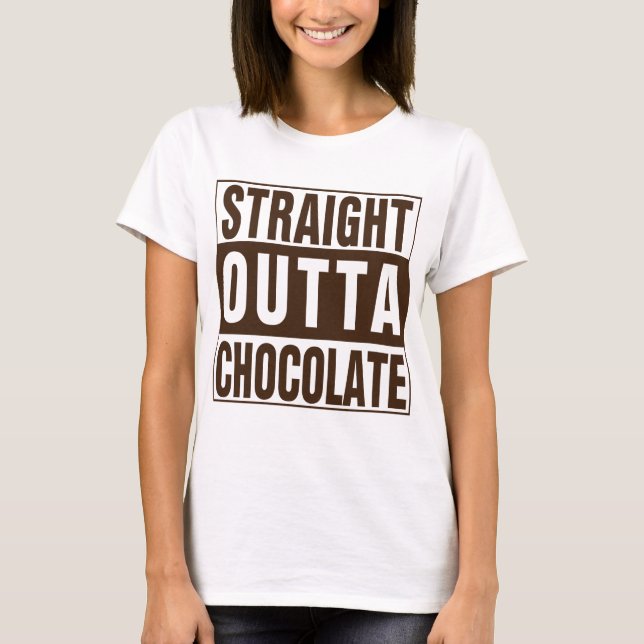 T-shirt Chocolate Straight Outta Brown (Devant)