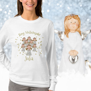 T-shirt Choeur des anges de Noël, avec nom