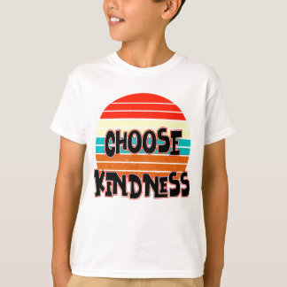 T-shirt Choisir la gentillesse - Coucher de soleil bleu or