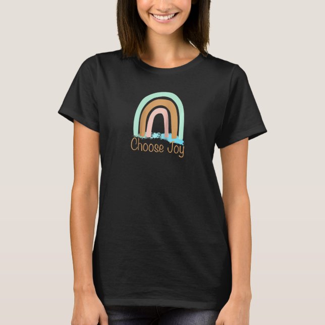 T-shirt Choisissez Joy Womens mignon Rainbow Graphic Tee - (Devant)