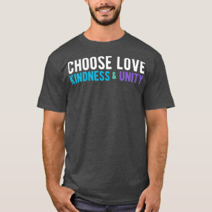 T-shirt CHOISISSEZ LOVE KINDNESS UNITÉ blanc bleu violet