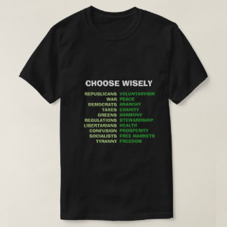 T-shirt Choisissez sagement la tyrannie ou la liberté