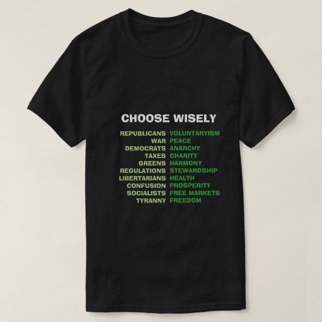 T-shirt Choisissez sagement la tyrannie ou la liberté (Design devant)
