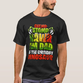 T-shirt Chomp Rawr Je suis papa de l'Anniversaire Dinosaur