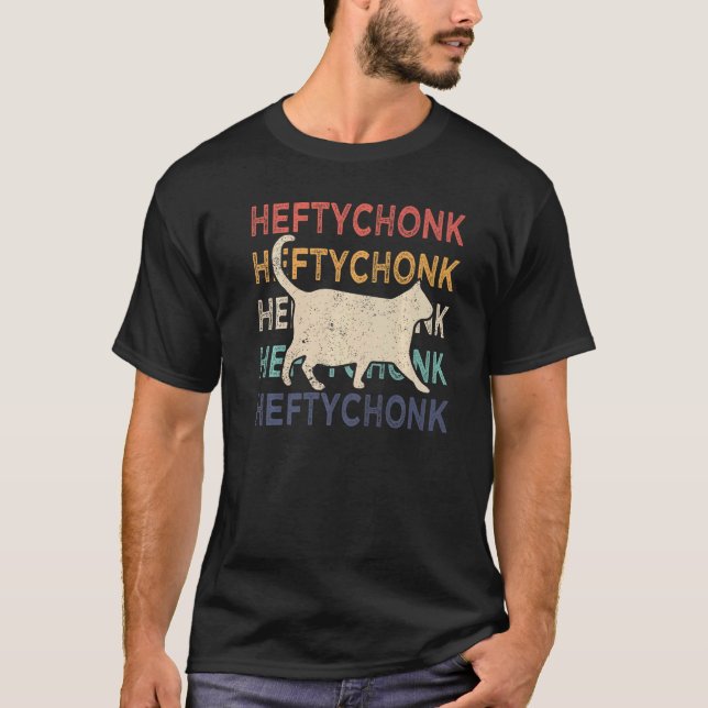 T-shirt Chonk Cat Chonk Meme Fat Cat Retro Heftychonk (Devant)