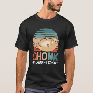 T-shirt Chonk Chat Échelle Mème Rétro Humour Vintage Kitty