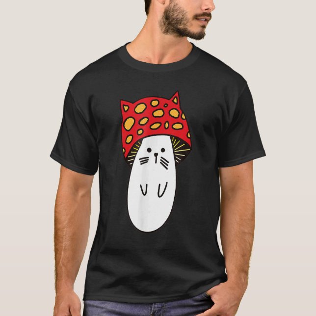 T-shirt Chonk Kitty Cute Little Mushi Kitty Little Mushroo (Devant)