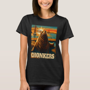 T-shirt Chonkers Drôle de Lion de Mer Rétro Vacances à la