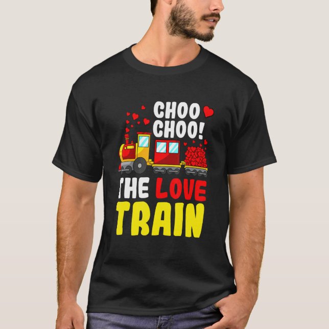 T-shirt Choo Choo The Love Train Valentines Day Cute Heart (Devant)