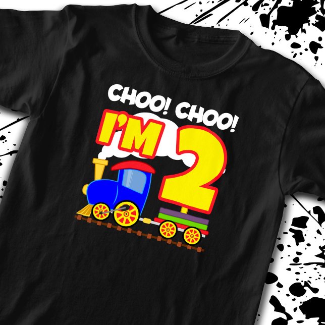 T-shirt Choo Choo Train 2nd Birthday Choo Choo I'm 2 (Créateur téléchargé)