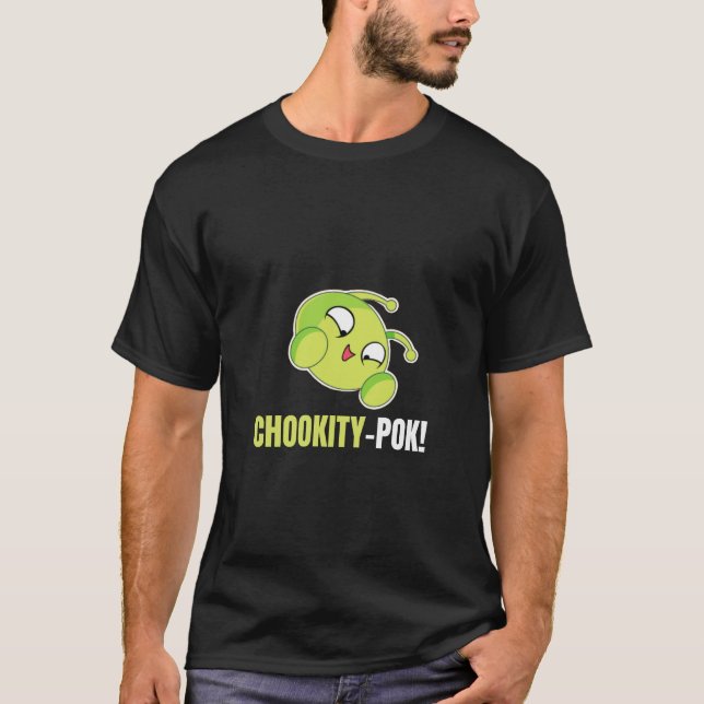 T-shirt Chookity-pok mooncake amoureux design d'espace fin (Devant)