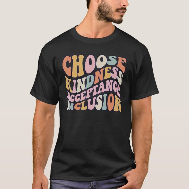 T-shirt Choose Kindness Acceptation Inclusion Orange Unity (Devant)