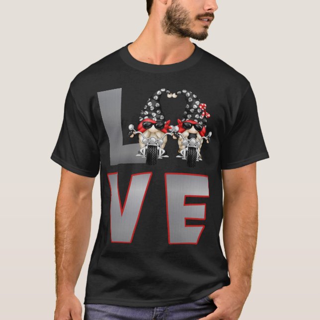 T-shirt Chopper Biker Gnomes Loding Motorcycle - Skul (Devant)