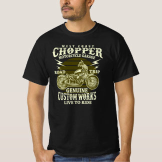 T-shirt Chopper de la côte ouest garage de moto de la rout