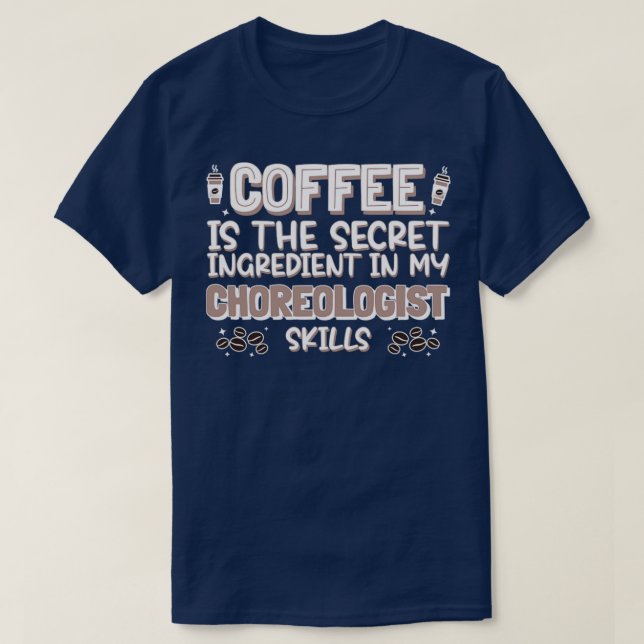 T-shirt Choréologue amateur de café (Design devant)