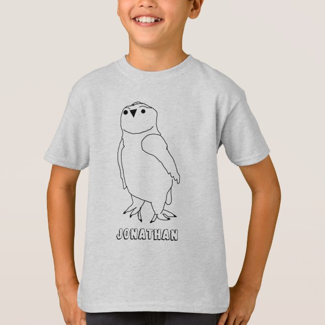 T-shirt - Chouette à couleur avec nom (Devant)