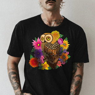T-shirt Chouette à fleurs