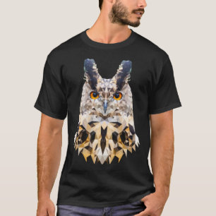 T-shirt Chouette à motif de hibl en polygon Style WPAP Owl