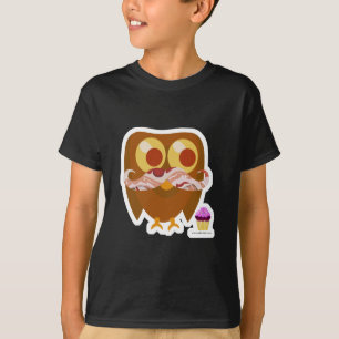 T-shirt Chouette à moustache de bacon super branchée