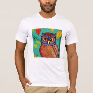 T-shirt Chouette Abstraite aux couleurs éclatantes