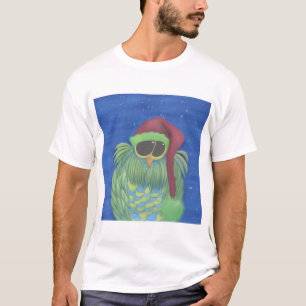 T-shirt Chouette adorable avec chapeau de Santa
