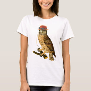 T-shirt Chouette avec Casquette Bowler style Steampunk