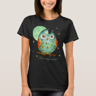 T-shirt Chouette blanche Aquarelle Style Nom École sur le