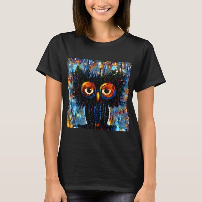 T-shirt Chouette brillante et sage (Devant)