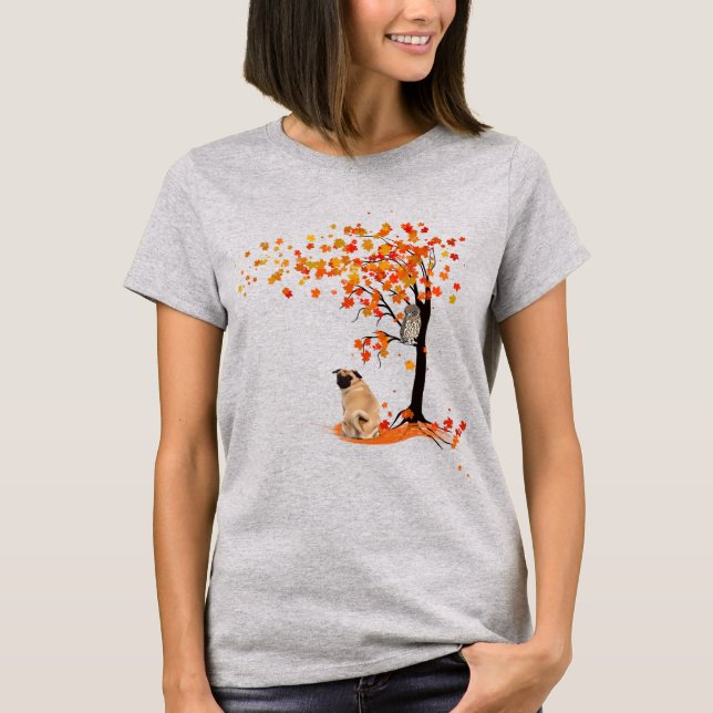 T-shirt Chouette carlin Et Arbre Automne Propriétaire Carl (Devant)