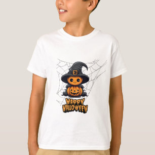 T-shirt Chouette Citrouille Kawaii Sorcière Joyeuse Hallow
