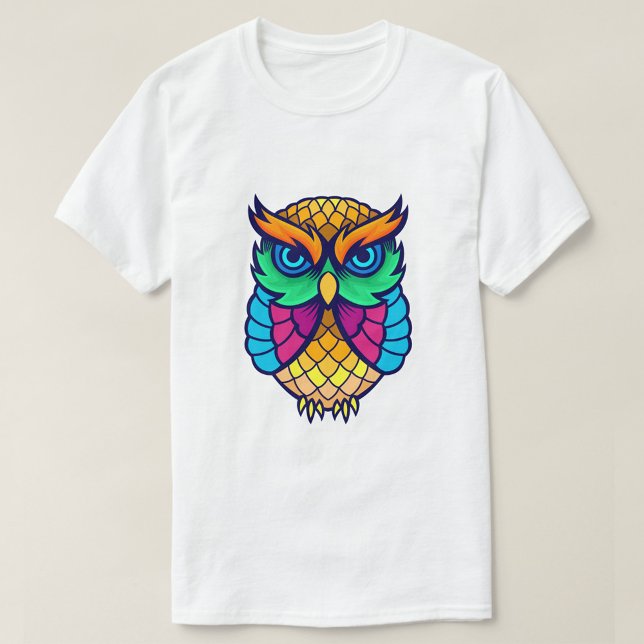 T-shirt Chouette colorée (Colorful Owl illustration!)