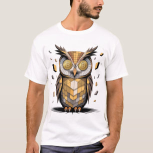 T-shirt Chouette cool Wise avec Bitcoin crypto Eyes