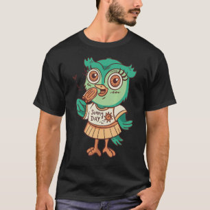 T-shirt Chouette Crème de glace Aliments Zoo Animaux Enfan