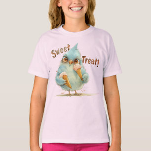 T-shirt Chouette crème glacée douce