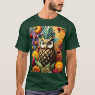 T-shirt Chouette d'ananas serène mignonne Imaginaire