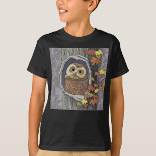 T-shirt Chouette d'automne et couleurs d'automne