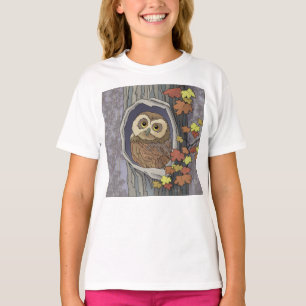T-shirt Chouette d'automne et couleurs d'automne
