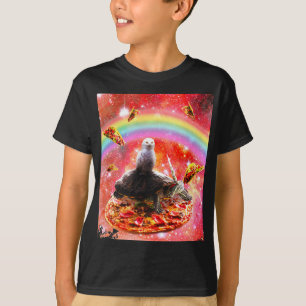 T-shirt Chouette de l'espace à cheval Unicorne - Pizza & T