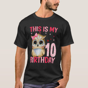 T-shirt Chouette des filles de 10 ans 10e anniversaire 1